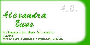 alexandra bums business card